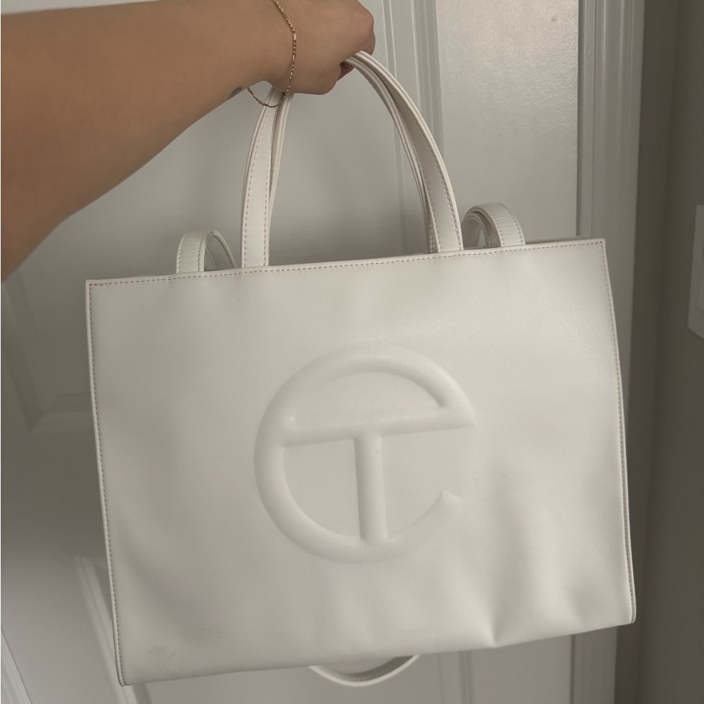 Telfar White Shopping Bag